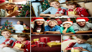 家族のクリスマスコラージュの壁紙 — クリスマスコラージュ 壁紙