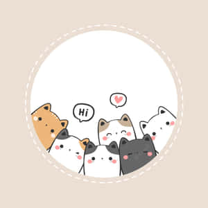 小さな可愛い子猫たちが「こんにちは」 — パステル 壁紙