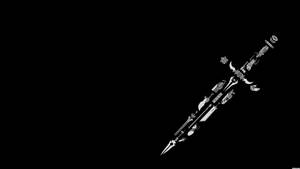 小さな武器で構成された剣のグラフィック — クールブラック 壁紙