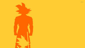 ドラゴンボールZ 超ブロリー 孫悟空と悟飯の影がオレンジと黄色のミニマルな背景に。