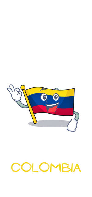 手を振るコロンビア国旗の絵文字の壁紙 — iPhone 17 Pro Max 壁紙