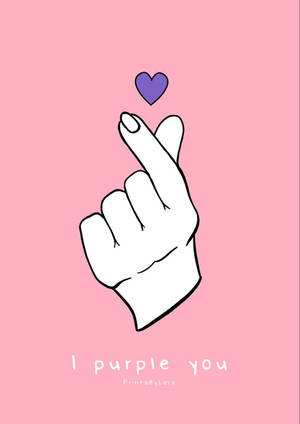 指ハート I Purple You 壁紙 — 방탄소년단 감성 壁紙
