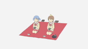 日常 みおとゆうこのピクニック — アニメ ノートパソコン 壁紙