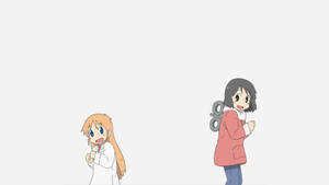 日常 ナノとはかせ 白い背景でダンス — アニメダンス 壁紙