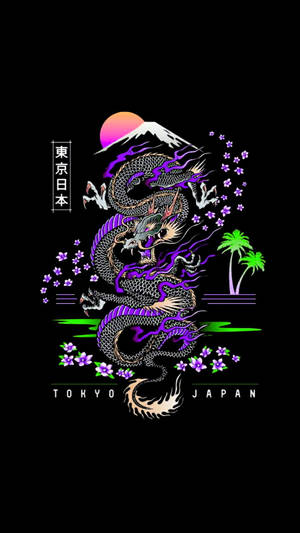 日本龍と富士山のアート — 日本の龍 壁紙