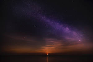 星空の地平線 夜明けの壁紙