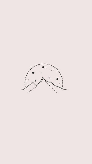 星と山の美的スケッチ — 美的なアートGIF 壁紙