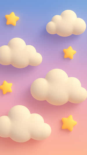 柔らかな照明,浮かぶ,雲,星,空,夢幻的,月,夜,色彩