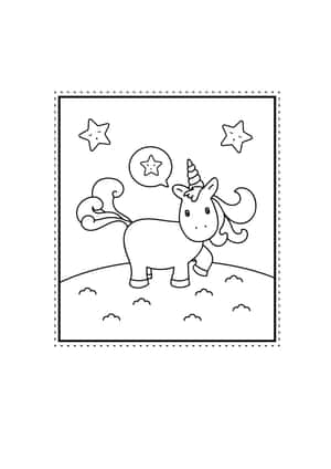ユニコーンのぬりえ画像 — iPad (A16) 壁紙