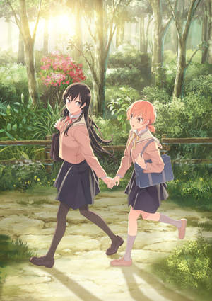 森の中のアニメレズビアンの壁紙 — アニメ レズビアン 壁紙