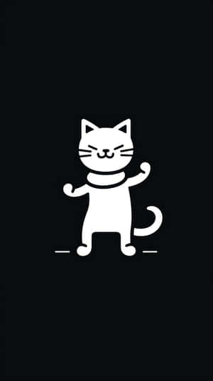 楽しそうに踊る猫のイラスト
