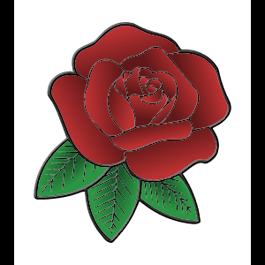 様式化された赤いバラのイラスト — ピンクの花 壁紙