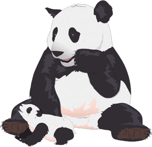 母パンダと赤ちゃんパンダの抱き合い — パンダ 壁紙