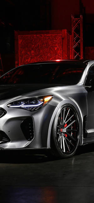 1125x2436 ダウンロード 1125x2436 Dub キア・スティンガー、シルバー、車の壁紙 — iPhone 14 壁紙