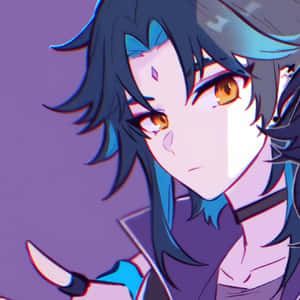 現代風シャオのアイコン 指差し