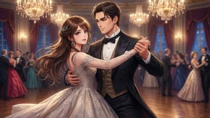 舞踏会で踊るアニメカップル — アニメカップル GIF 壁紙