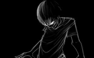 神秘的な白黒アニメシーン — ダークアニメGIF 壁紙
