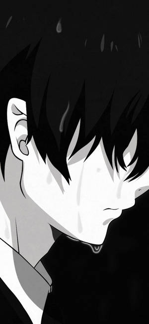 白黒アニメ少年 — ギャラクシーA07 壁紙