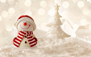 笑顔の雪だるまクリスマスデスクトップ壁紙 — クリスマス 壁紙
