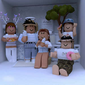 箱の中にいる人々 — 美的 Roblox 壁紙