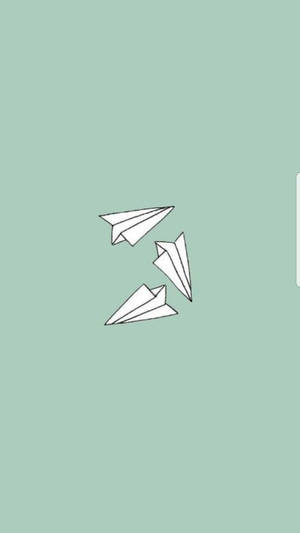 紙飛行機 グリーン＆ホワイト エステティック — グリーン エステティック GIF 壁紙