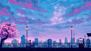 紫のアニメ背景