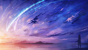 紫のアニメ背景