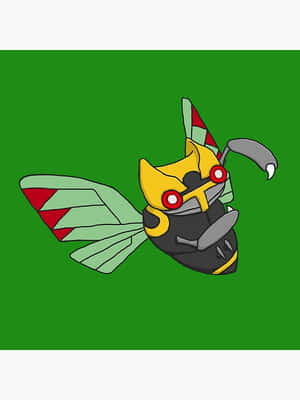 緑背景のテッカニン — ポケモン スマホ 壁紙