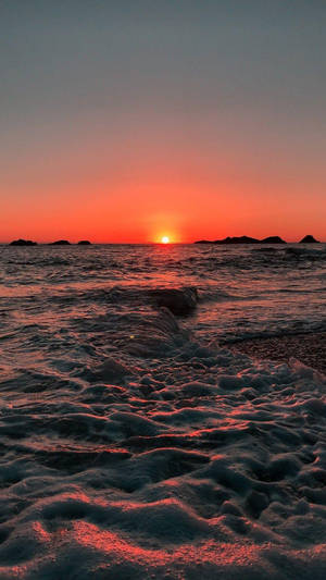 美しいビーチの夕焼け風景 — エステティックビーチ 壁紙