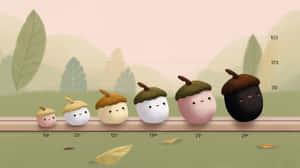 どんぐり,かわいい,キャラクター,成長,自然,進行,測定,秋,遊び心,チャート,教育,発達,甘い,ナチュラル,シンプル