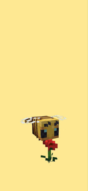 花を持つMinecraftのミツバチの壁紙 — iPhone Air 壁紙