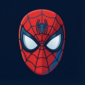 スパイダーマンのマスクとスパイダーのエンブレムをあしらったミニマルなベクターアイコン。 — スパイダーマン 壁紙