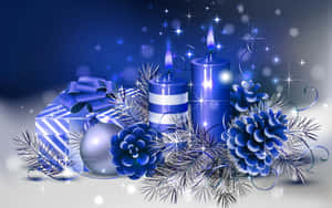赤いオーナメントと輝く雪の結晶が描かれた3Dクリスマスツリーの祝祭シーン。 — 2560x1080 壁紙