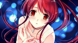 赤い髪の可愛いアニメの女の子