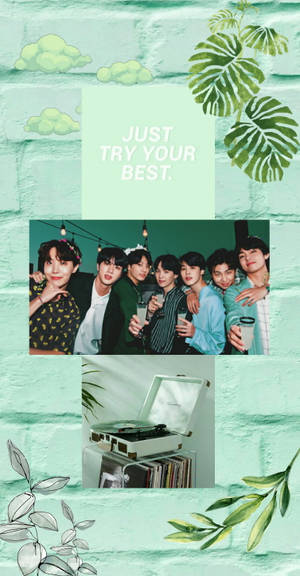 超ライトグリーン エステティック BTS — Bts グループ写真 GIF 壁紙