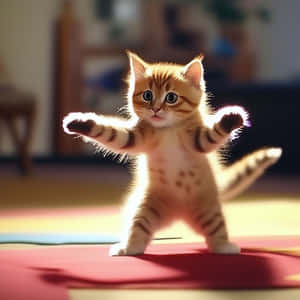 遊び心あふれる子猫が踊る日差しの部屋.jpg