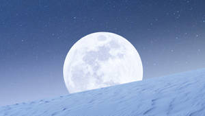 美しい雪月と星空 — 月夜の空 壁紙