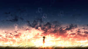 静寂な桜吹雪が彩るアニメ風景 — 美しいアニメ 壁紙