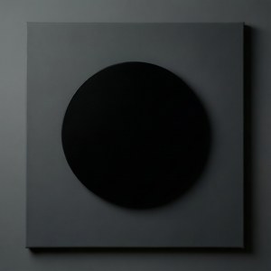 ダークグレーの背景に置かれたミニマルな黒い円、禅の簡素さ。 — ブラックエステティック GIF 壁紙