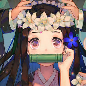 鬼殺隊・禰豆子の花冠 — 鬼滅の刃 禰豆子 壁紙