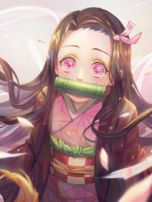 鬼滅の刃 禰豆子 可愛いクローズアップ — アニメ 女の子 壁紙
