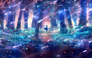 魅惑のアニメ風景 水晶湖と桜 — 美しいアニメ 壁紙