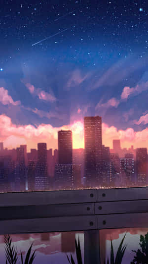 アニメシティ背景 — アニメ街 GIF 壁紙