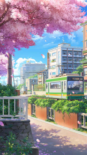 アニメの街並み背景 — アニメ街 GIF 壁紙