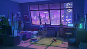 紫色のアニメ背景
