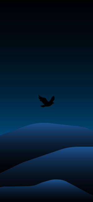 鳥と風景 ミニマルダーク iPhone — iPhone 12 壁紙