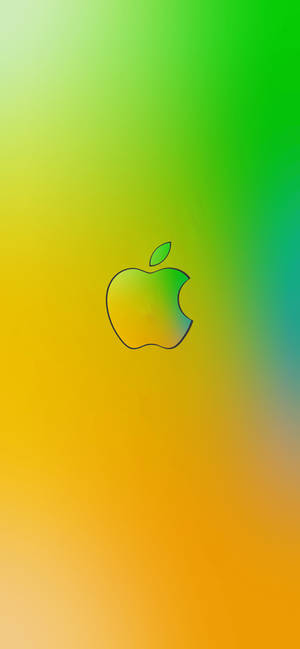 黄緑のAppleロゴiPhone — Galaxy S26 壁紙