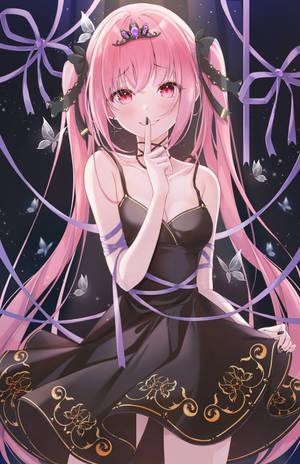 黒いドレスを着た可愛いアニメ少女の壁紙 — Honor MagicPad 3 Pro 12.3 壁紙