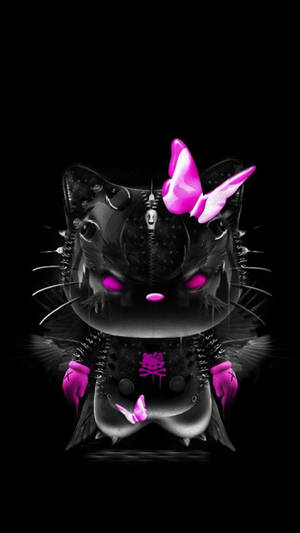黒い衣装を着たブラックハローキティ — キャット・ノワール 壁紙