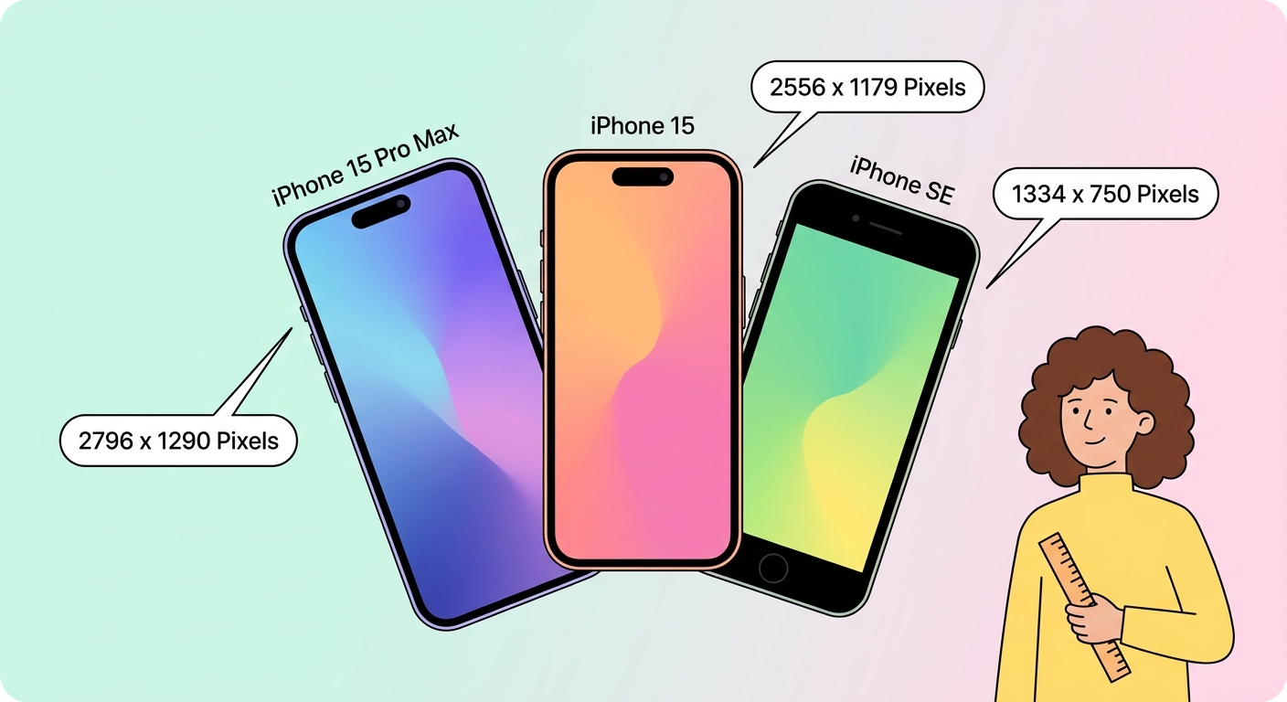 iPhone壁紙サイズガイド — 全機種対応